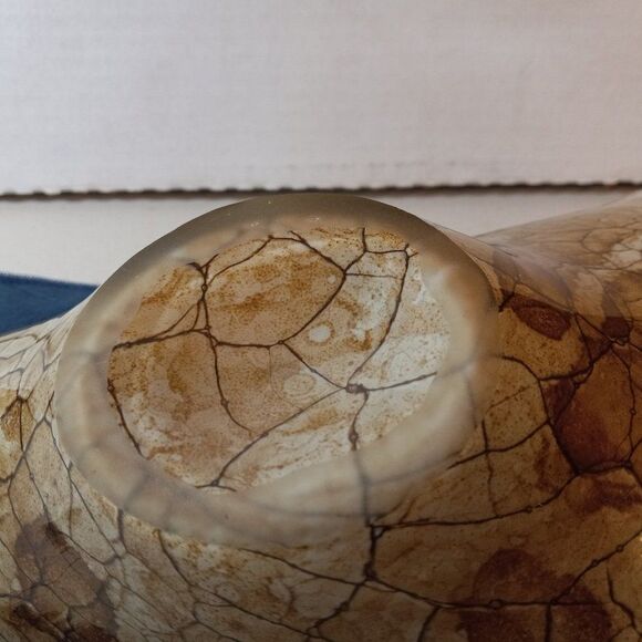 Handmade Sea Shell w/ Spirder Vein pattern Art Glass Centerpiece Countrycore - Picture 10 of 11